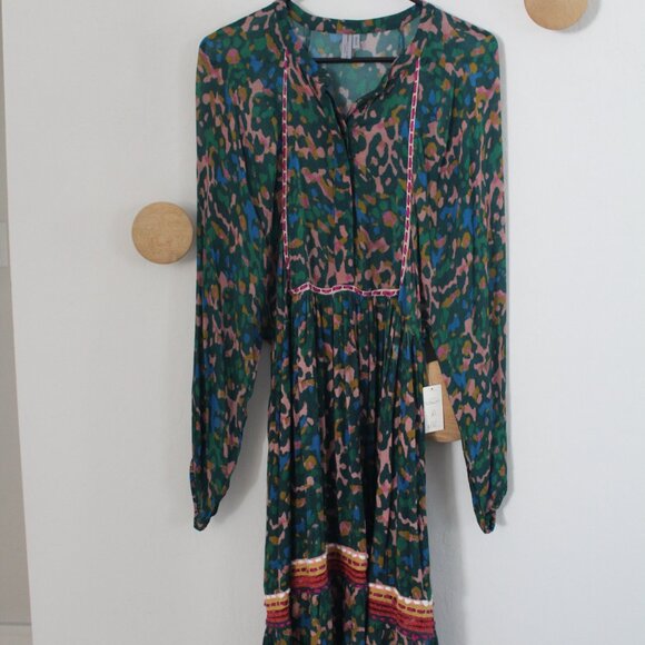 Anthropologie x Blank London Veyra Long Sleeve Sheer Green Dress Size M New NWT - Picture 2 of 8